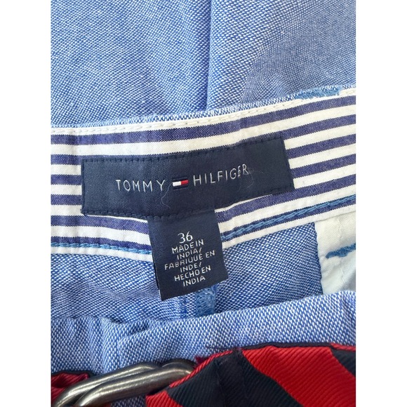 Tommy Hilfiger Blue Shorts with Belt NEW Mens 36 Preppy Casual Luxury Coastal - Picture 6 of 6